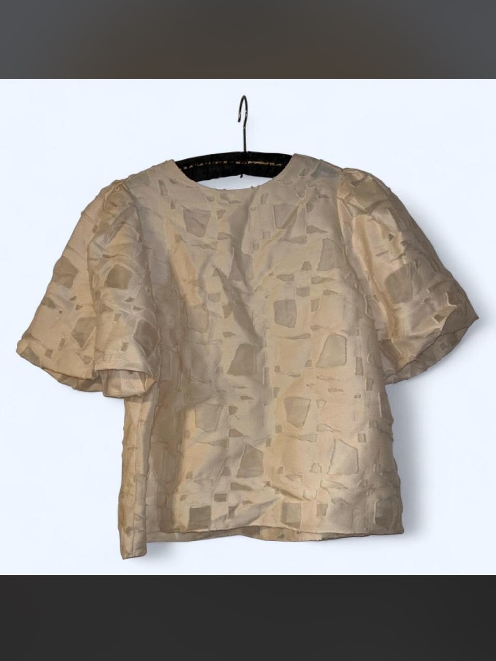 Marie Oliver Cream Puff Sleeve Burnout Top 🤍